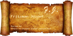 Fritzman József névjegykártya